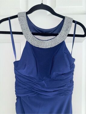 Hailey Logan by Adrianna Papell Navy Maxi Dress , Size 5/6
